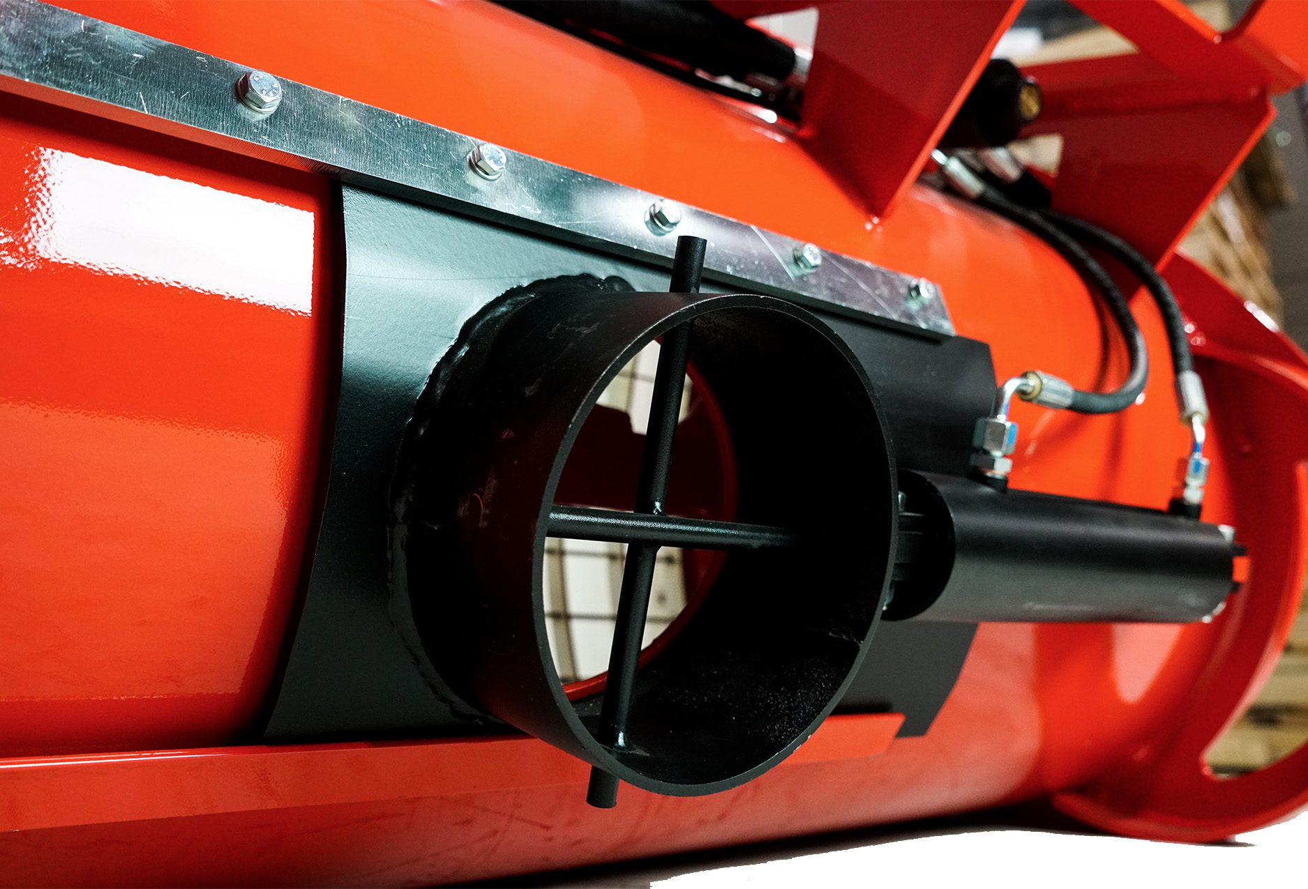 skid steer concrete mixer attachment bmx 250 eterra center dispensing chute 06088